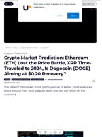 Crypto Market Prediction: Ethereum (ETH) Lost the Price Battle, XRP Time-Traveled to 2024, Is Dogecoin (DOGE) Aiming at $0.20 Recovery? - U.Today