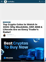 Top Crypto Coins to Watch in 2025: Why BlockDAG, XRP, BNB & Litecoin Are on Every Trader’s Radar!