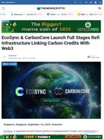 EcoSync & CarbonCore Launch Full Stages Refi Infrastructure Linking Carbon Credits With Web3 - TheNewsCrypto