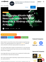 Best Crypto Altcoin Now: Nexchain Leads With $5M Rewards & Airdrop as TAO Rides AI Hype | Live Bitcoin News