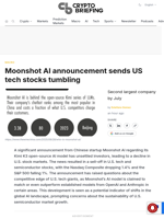 Moonshot AI announcement sends US tech stocks tumbling