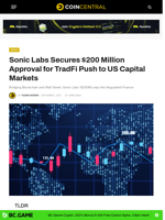 Sonic Labs Secures $200 Million Approval for TradFi Push to US Capital Markets