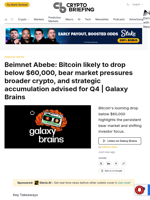 Beimnet Abebe: Bitcoin likely to drop below $60,000, bear market pressures broader crypto, and strategic accumulation advised for Q4 | Galaxy Brains