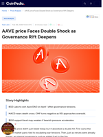 AAVE price Faces Double Shock as Governance Rift Deepens