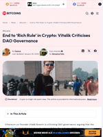 End to 'Rich Rule' in Crypto: Vitalik Criticises DAO Governance - 99Bitcoins