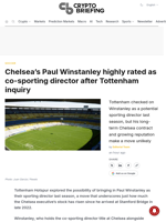 Chelsea's Paul Winstanley highly rated as co-sporting director after Tottenham inquiry