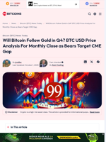 Will BTC Follow Gold in Q4? BTC USD Price Analysis For October