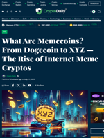 What Are Memecoins? From Dogecoin to XYZ — The Rise of Internet Meme Cryptos - Crypto Daily