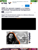 XRPL vs. Bitcoin: Ripple CTO Makes Technical Transactional Comparison