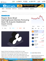 Ripple Boss Brad Garlinghouse Denies Pursuing Deal To Acquire Stablecoin Giant Circle ⋆ ZyCrypto