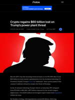 Crypto regains $60 billion lost on Trump’s power plant threat