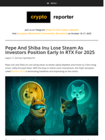 Pepe And Shiba Inu Lose Steam As Investors Position Early In RTX For 2025