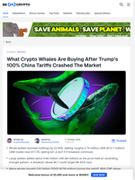 Crypto Whales Are Buying These 3 Altcoins After The Market Crash