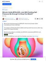 Bitcoin Market Top Pressure Subsides, What’s Next For Price?