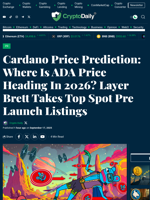 Cardano Price Prediction: Where Is ADA Price Heading In 2026? Layer Brett Takes Top Spot Pre Launch Listings - Crypto Daily