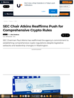 SEC Chair Atkins Reaffirms Push for Comprehensive Crypto Rules - U.Today