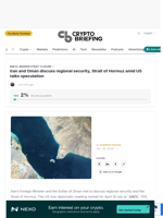 Iran and Oman discuss regional security, Strait of Hormuz amid US talks speculation