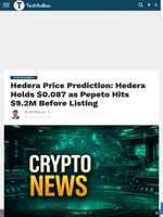 Hedera Price Prediction: Hedera Holds $0.087 as Pepeto Hits $9.2M Before Listing - TechBullion