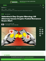 Valentine’s Day Crypto Scam Alert Issued by US Attorney