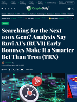 Searching for the Next 100x Gem? Analysts Say Ruvi AI’s (RUVI) Early Bonuses Make It a Smarter Bet Than Tron (TRX) - Crypto Daily