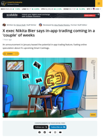 Nikita Bier: In-App Trading coming to X in a 'Couple' of Weeks