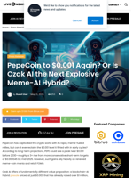 PepeCoin to $0.001 Again? Or Is Ozak AI the Next Explosive Meme-AI Hybrid? | Live Bitcoin News