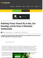 Redefining Privacy: Howard Wu on Aleo, Zero-Knowledge, and the Future of Blockchain Confidentiality