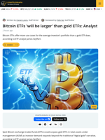 Bitcoin ETFs Will Be Bigger Than Gold ETFs, Says ETF Analyst