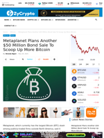 Metaplanet Plans Another $50 Million Bond Sale To Scoop Up More Bitcoin ⋆ ZyCrypto