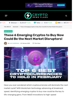 These 6 Emerging Cryptos to Buy Now Could Be the Next Market Disruptors! - Crypto News Flash