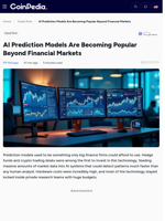 AI Prediction Models Are Becoming Popular Beyond Financial Markets