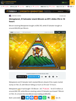 Metaplanet, El Salvador stack Bitcoin as BTC slides 5% in 10 hours