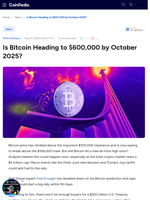 Is Bitcoin Heading to $600,000 by October 2025?