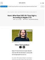 Here’s What Real XRP All-Time High is, According to Ripple CTO