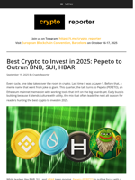 Best Crypto to Invest in 2025: Pepeto to Outrun BNB, SUI, HBAR