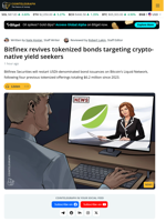 Bitfinex Resumes USDt Tokenized Bonds on Liquid