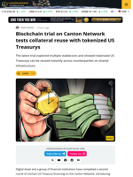 Canton Network Completes Second Onchain Treasury Financing Test