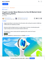 Nexo Re-Enters US Market Amid Regulatory Shift