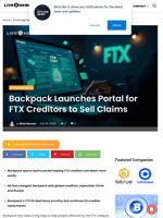 Backpack Launches Portal for FTX Creditors to Sell Claims | Live Bitcoin News
