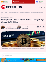 Metaplanet Adds 463 BTC: Total Holdings Edge Closer To $2 Billion - 99Bitcoins