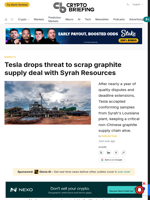 Tesla drops threat to scrap graphite supply deal with Syrah Resources