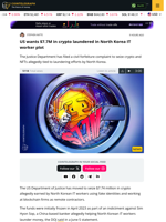 DOJ files to confiscate alleged North Korea IT worker crypto