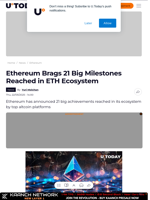 Ethereum Brags 21 Big Milestones Reached in ETH Ecosystem
