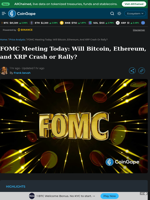 FOMC Meeting Today: Will Bitcoin, Ethereum, and XRP Crash or Rally?