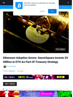 Ethereum Adoption Grows: GameSquare Invests $5 Million In ETH As Part Of Treasury Strategy | Bitcoinist.com