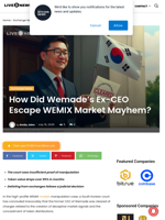How Did Wemade’s Ex-CEO Escape WEMIX Market Mayhem? | Live Bitcoin News