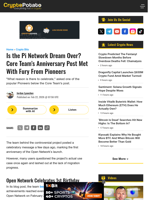 Is the Pi Network Dream Over? Core Team's Anniversary Post Met With Fury From Pioneers