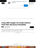 3 Key XRP Ledger On-Chain Metrics Print 50% Recovery Possibility - U.Today