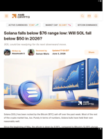 Solana falls below $76 range low: Will SOL fall below $50 in 2026? - AMBCrypto