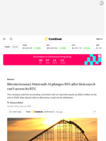 Bitcoin treasury stock plunges 50% after firm says it can’t access its BTC